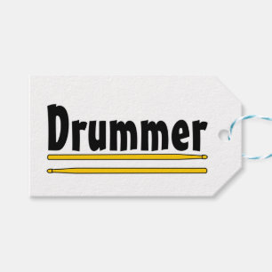 Drummer Drum Sticks Presentetikett