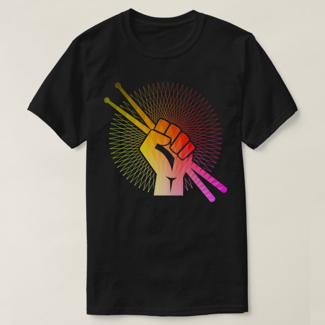 Drummer Drum Sticks Retro Drumming Gift T Shirt (Design framsida)