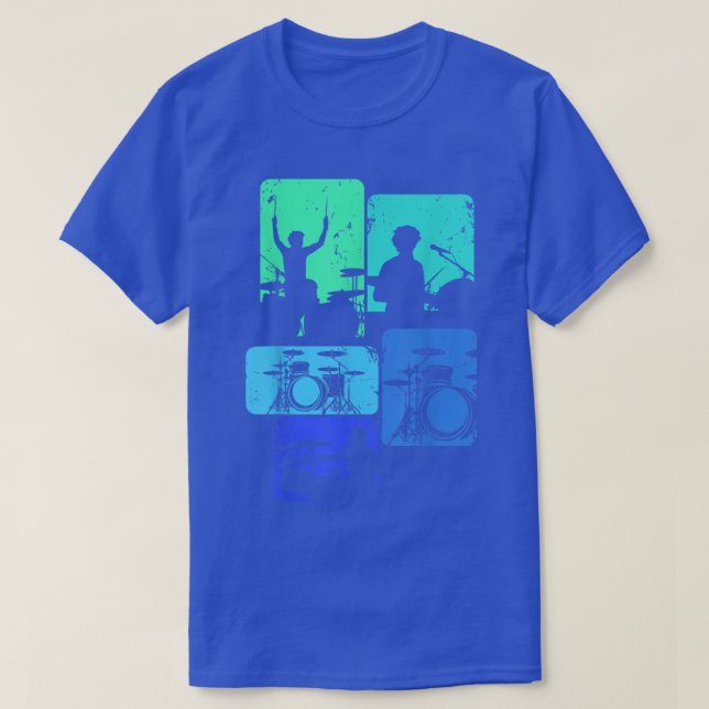 Drummer Drum Sticks Sten & Roll Kids Boys Manar T Shirt (Design framsida)