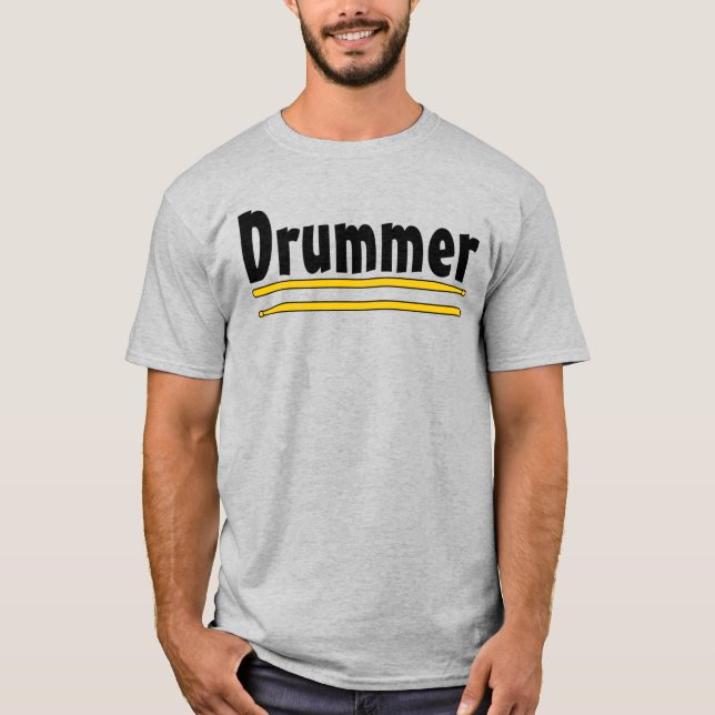 Drummer Drum Sticks T Shirt (Framsida)