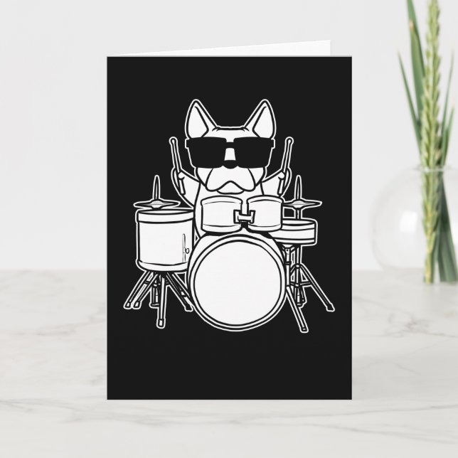 Drummer Drummer Hund With Drummer Kort (Framsida)