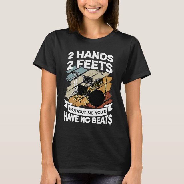 Drummer Drummer Music Drums Instrument Manar T Shirt (Framsida)