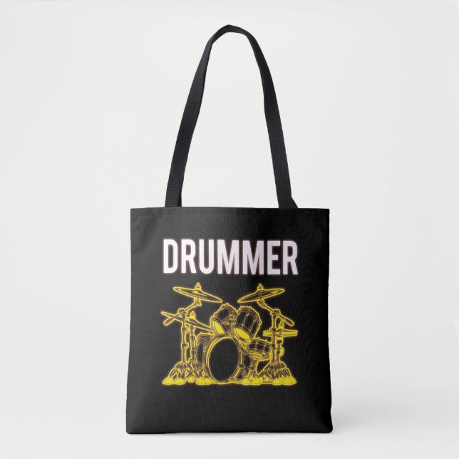 Drummer Drummer Musician Drumsticks Tygkasse (Framsida)