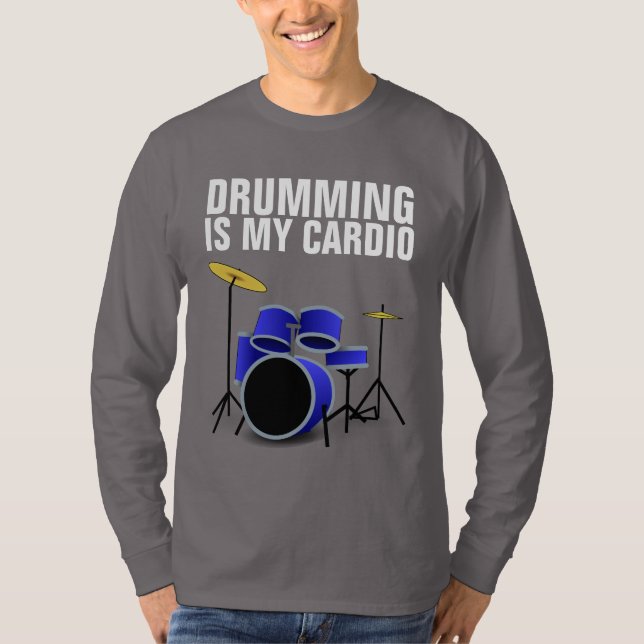 DRUMMER DRUMMING ÄR MIN KARDIOT-SHIRTS T SHIRT (Framsida)