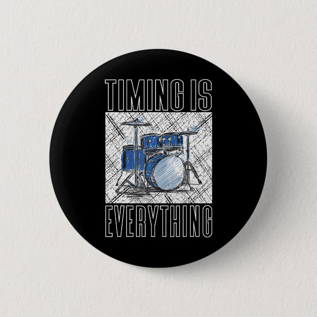 Drummer Drumming Drums Percussionist Vintage Knapp (Framsida)