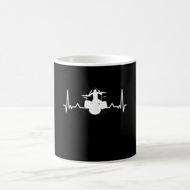 Drummer Drumming Heartslag Funny Gift Kaffemugg (Center)