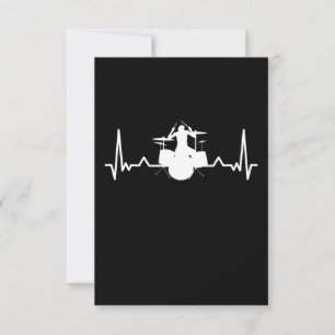 Drummer Drumming Heartslag Funny Gift Tack Kort