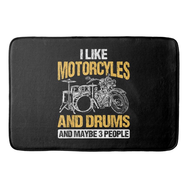 Drummer Drumming jag tycker om motorcyklar och dru Badrumsmatta (Framsidan)