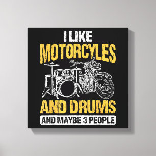 Drummer Drumming jag tycker om motorcyklar och dru Canvastryck
