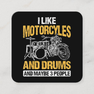 Drummer Drumming jag tycker om motorcyklar och dru Fyrkantigt Visitkort