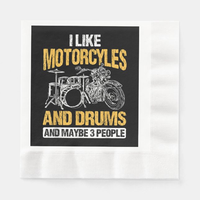 Drummer Drumming jag tycker om motorcyklar och dru Pappersservett (Framsidan)