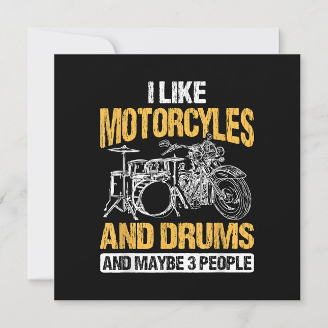 Drummer Drumming jag tycker om motorcyklar och dru Spara Datumet (Framsida)