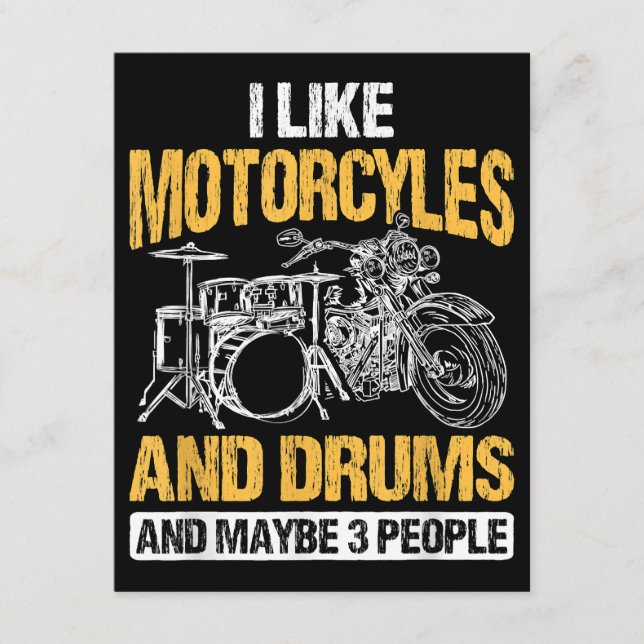 Drummer Drumming jag tycker om motorcyklar och dru Tilläggskort (Framsida)