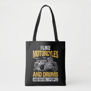 Drummer Drumming jag tycker om motorcyklar och dru Tygkasse