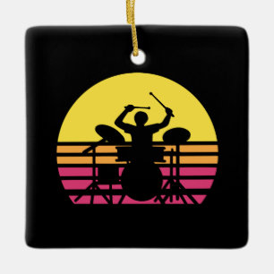 Drummer Drums Drumming Julgransprydnad Keramik