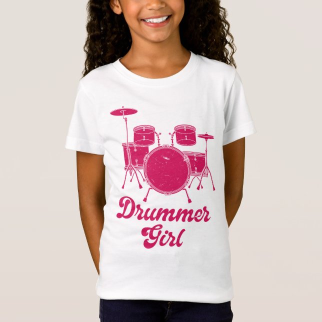 Drummer Drums Drumsticks T Shirt (Framsida)