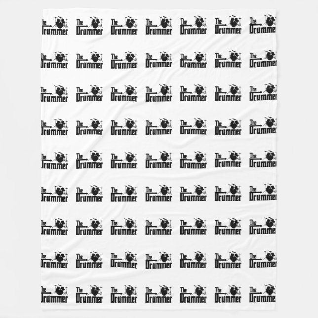 Drummer Drums Music Fleecefilt (Framsidan)