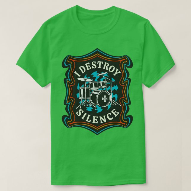 Drummer Drums Retro Sten Musician T Shirt (Design framsida)