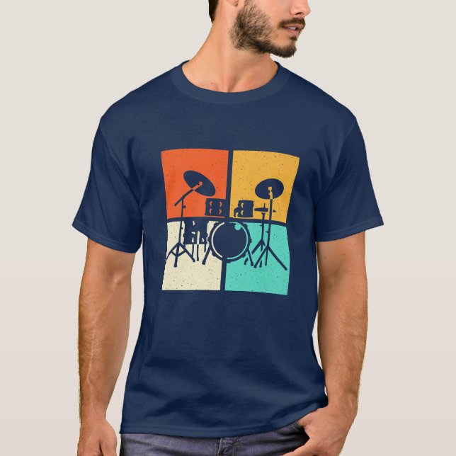 Drummer Drumset-Vintage T Shirt (Framsida)