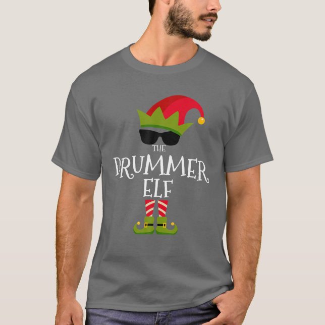 Drummer Elf Costume Matching Family Group Chri T Shirt (Framsida)