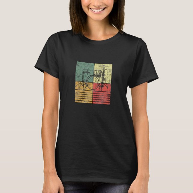 Drummer evolution, Drumset, design for musicians T Shirt (Framsida)