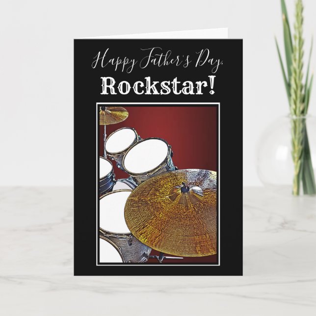 Drummer Fars dag Musician Card Drumming Drumming Kort (Framsida)