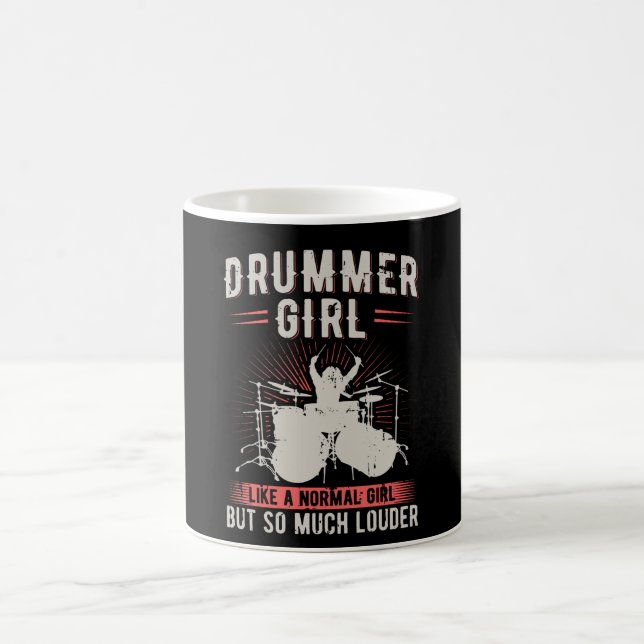 Drummer flicka| Drummer Drummer Gift Kaffemugg (Center)