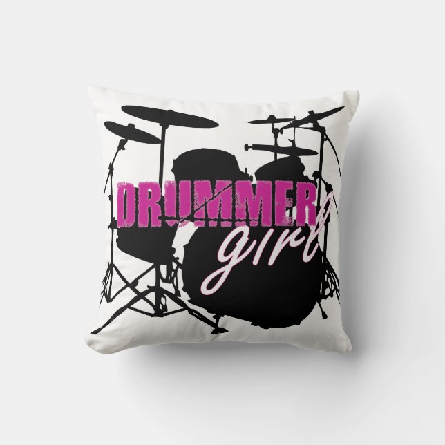 DRUMMER-flickans Lila Black and White Kudde (Framsida)