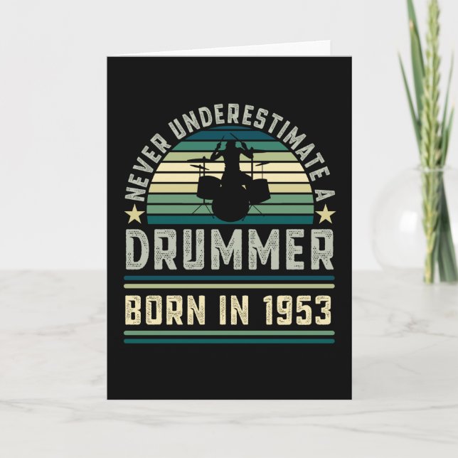 Drummer född 1953 70 Drumming-gåvor Kort (Framsida)