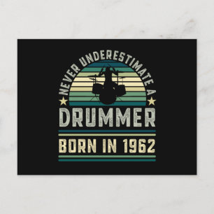 Drummer, född 1963, 60:e födelsedag Drumming-gåvor Vykort