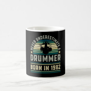 Drummer född 1982 40:e födelsedagen Drumming Gif Kaffemugg