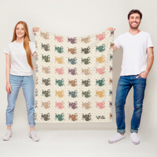 Drummer Gift Blanket, Retro Drum Älskare Throw Fleecefilt