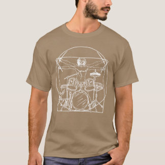 Drummer Gift Da Vinci Drums Drawing Present for Mu T Shirt
