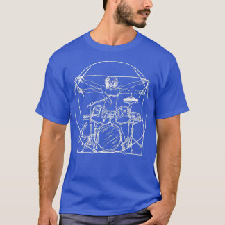 Drummer Gift Da Vinci Drums Teckning T Shirt