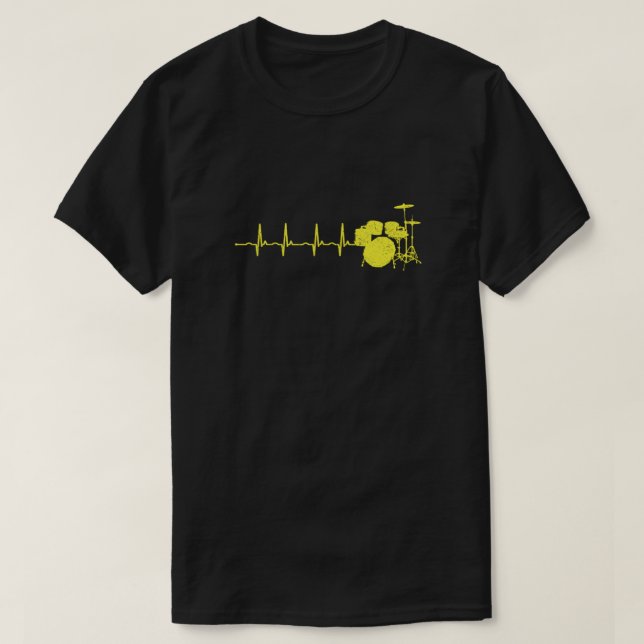 Drummer Gift Drum Kit Heartslag Musician Gift T Shirt (Design framsida)