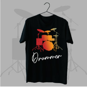 Drummer Gift Heartslag Musical Instrument Drums T Shirt