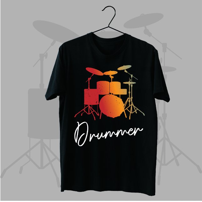 Drummer Gift Heartslag Musical Instrument Drums T Shirt (Skapare uppladdad)