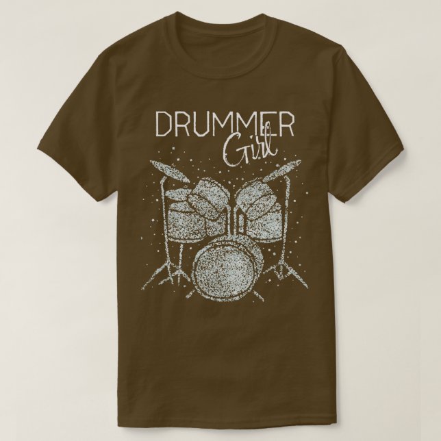 Drummer Girl Drummer Drummer Drummer T Shirt (Design framsida)