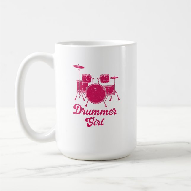 Drummer Girl | Drummer Drummer Gift Kaffemugg (Vänster)