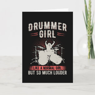 Drummer Girl   Drummer Drummer Gift Kort