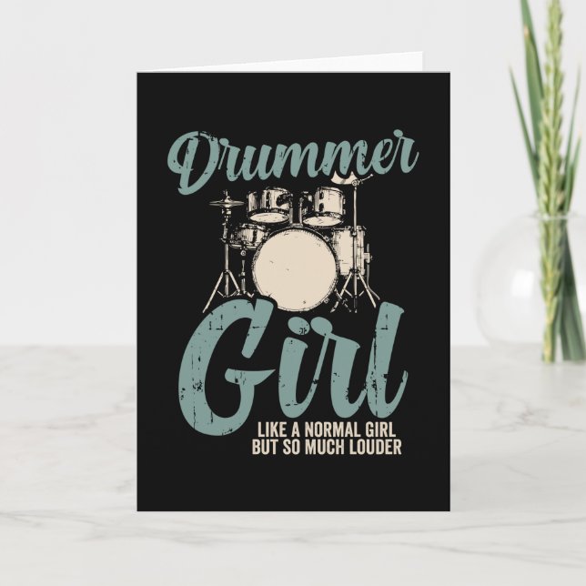 Drummer Girl | Drummer Drummer Gift Kort (Framsida)
