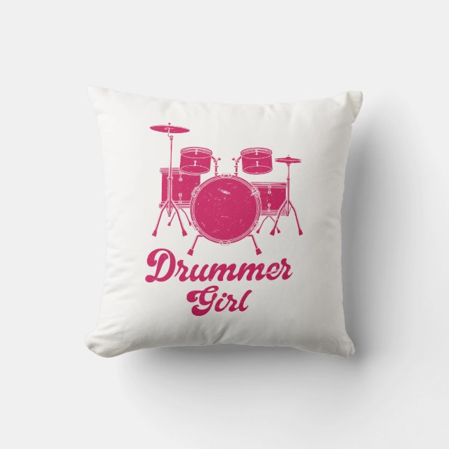 Drummer Girl | Drummer Drummer Gift Kudde (Framsida)