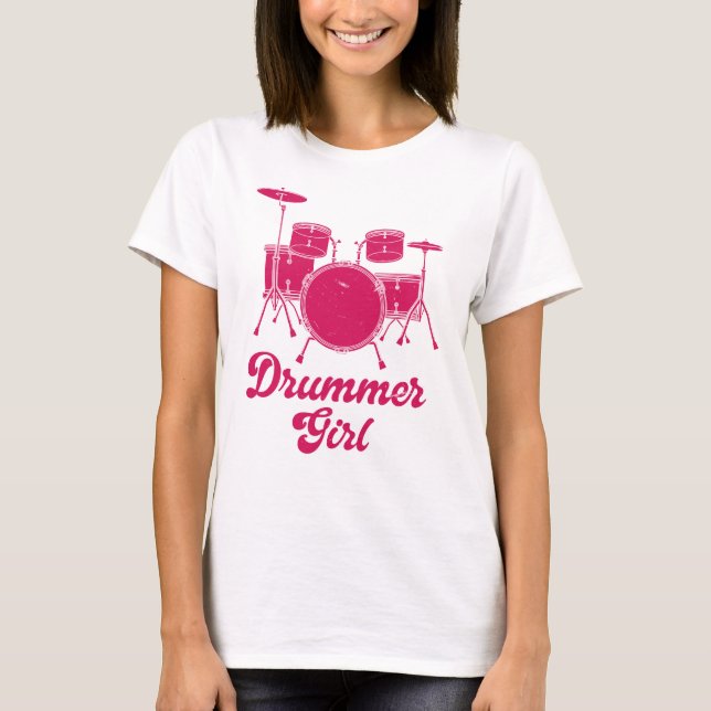 Drummer Girl | Drummer Drummer Gift T Shirt (Framsida)