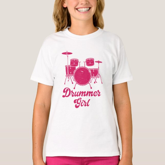 Drummer Girl | Drummer Drummer Gift T Shirt (Framsida)