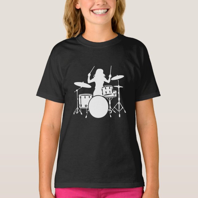 Drummer Girl | Drums Drummer Gift  T Shirt (Framsida)