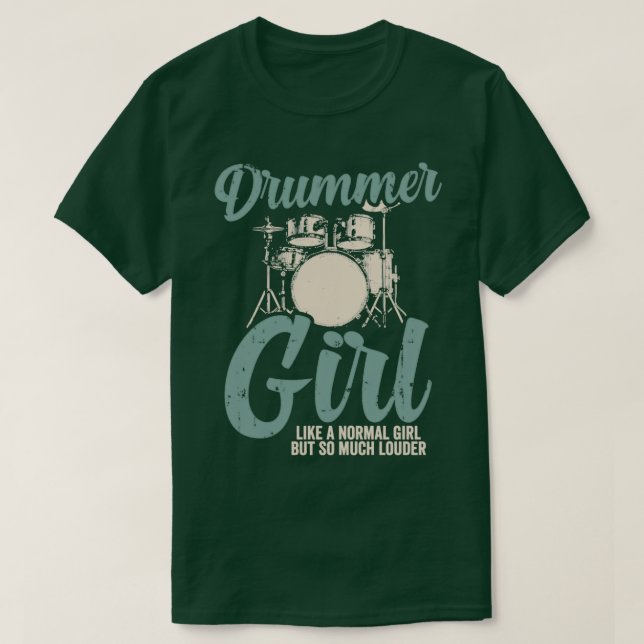 Drummer Girl Drums Drummer Gift  T Shirt (Design framsida)
