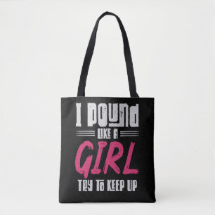 Drummer Girl Drumset Female Drum Musician Tygkasse