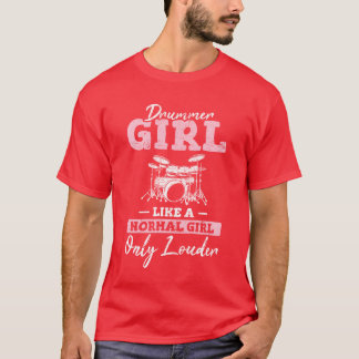 Drummer Girl Funny Drummer Percussion Drums Band M T Shirt