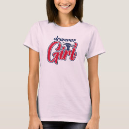 Drummer Girl Retro T Shirt