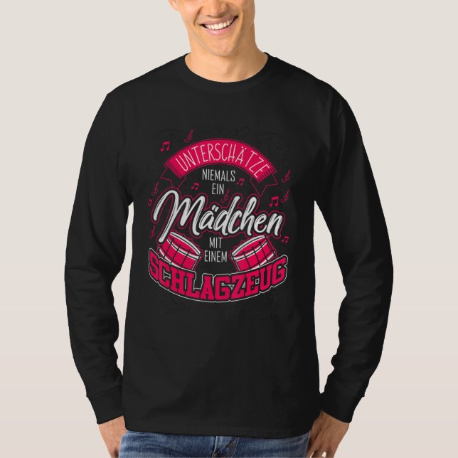 Drummer Girl Say Drum Kit T Shirt (Framsida)